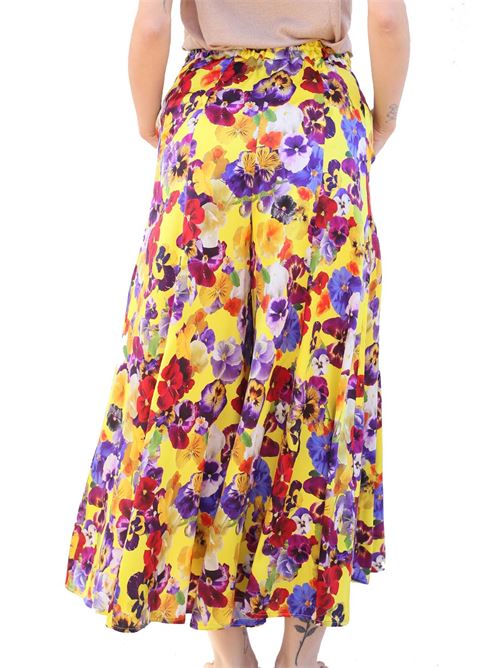 Gonna pantalone a fiori in seta Laboratorio Capri | IRISPANÈGIALLO